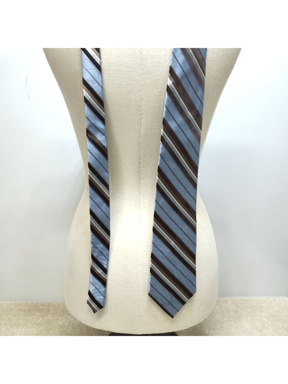 J Ferrar Silk Necktie Mens Striped Jacquard Woven Classic Width Formal Neck Tie